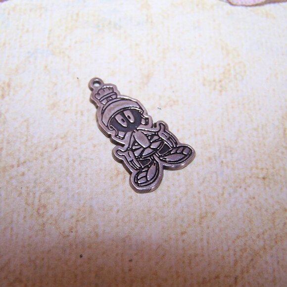 Sterling Silver Flat Charm - Warner Brothers Looney Tunes Marvin Martian - Picture 3 of 6